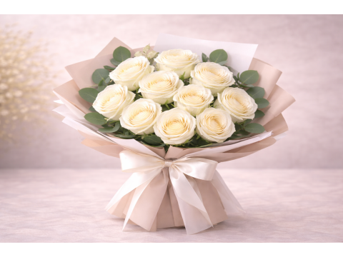 Buchet 11 Trandafiri albi 